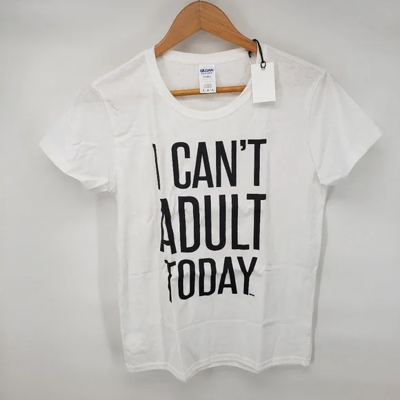 Graphic T-shirt “I CAN'T ADULT TODAY FITTED” - Picture 2 of 4